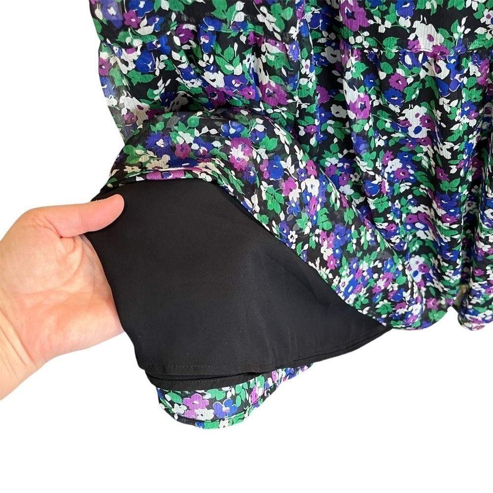 Lauren Ralph Lauren Floral Midi Skirt Tiered Lined Bohemian - Picture 3 of 11